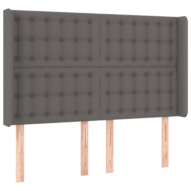 vidaXL szürke műbőr LED-es fejtámla 147x16x118/128 cm