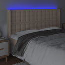 vidaXL cappuccino műbőr LED-es fejtámla 147x16x118/128 cm
