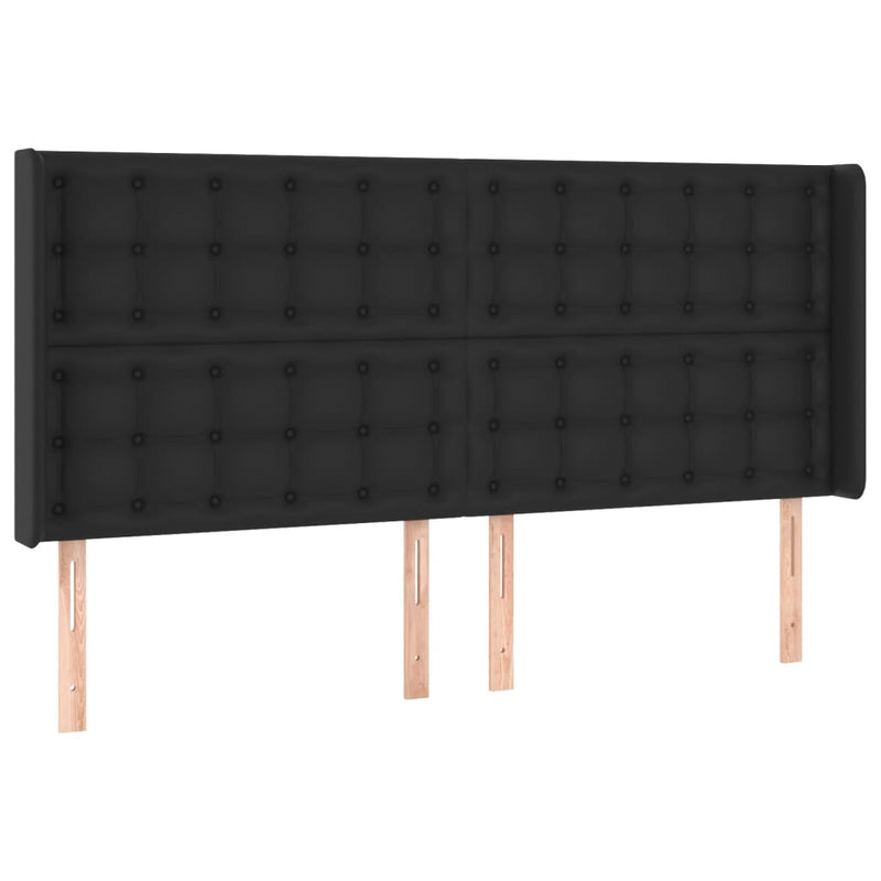 vidaXL fekete műbőr LED-es fejtámla 163x16x118/128 cm