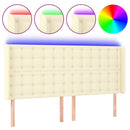 vidaXL krémszínű műbőr LED-es fejtámla 163x16x118/128 cm