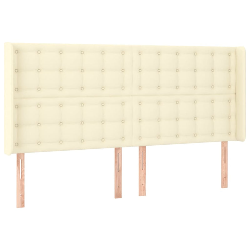 vidaXL krémszínű műbőr LED-es fejtámla 163x16x118/128 cm