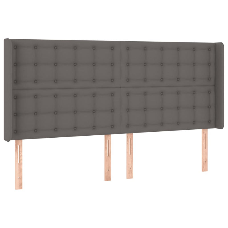 vidaXL szürke műbőr LED-es fejtámla 163x16x118/128 cm