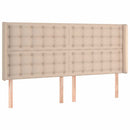 vidaXL kávészínű műbőr LED-es fejtámla 163x16x118/128 cm