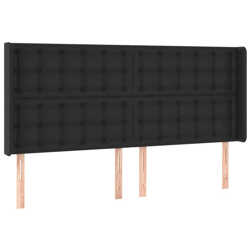 vidaXL fekete műbőr LED-es fejtámla 183x16x118/128 cm