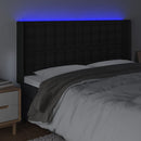 vidaXL fekete műbőr LED-es fejtámla 183x16x118/128 cm