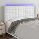 vidaXL fehér műbőr LED-es fejtámla 183x16x118/128 cm
