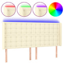 vidaXL krémszínű műbőr LED-es fejtámla 183x16x118/128 cm