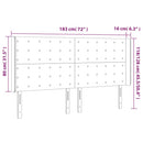 vidaXL krémszínű műbőr LED-es fejtámla 183x16x118/128 cm