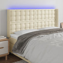 vidaXL krémszínű műbőr LED-es fejtámla 183x16x118/128 cm
