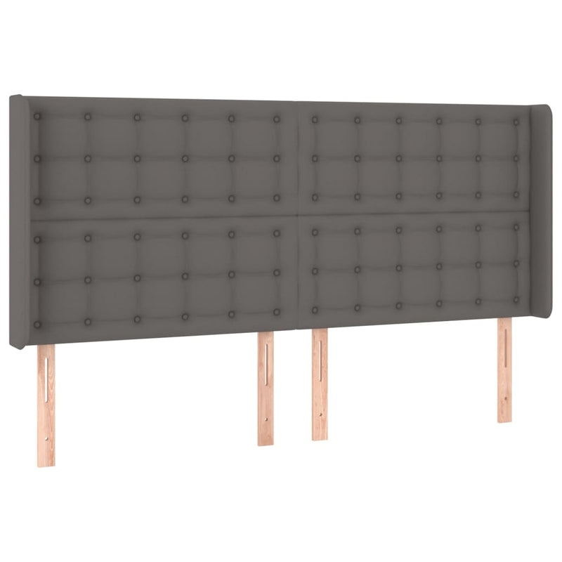 vidaXL szürke műbőr LED-es fejtámla 183x16x118/128 cm