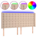 vidaXL cappuccino műbőr LED-es fejtámla 183x16x118/128 cm