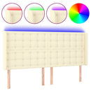 vidaXL krémszínű műbőr LED-es fejtámla 203x16x118/128 cm