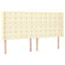vidaXL krémszínű műbőr LED-es fejtámla 203x16x118/128 cm