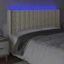 vidaXL krémszínű műbőr LED-es fejtámla 203x16x118/128 cm