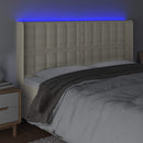vidaXL krémszínű műbőr LED-es fejtámla 203x16x118/128 cm