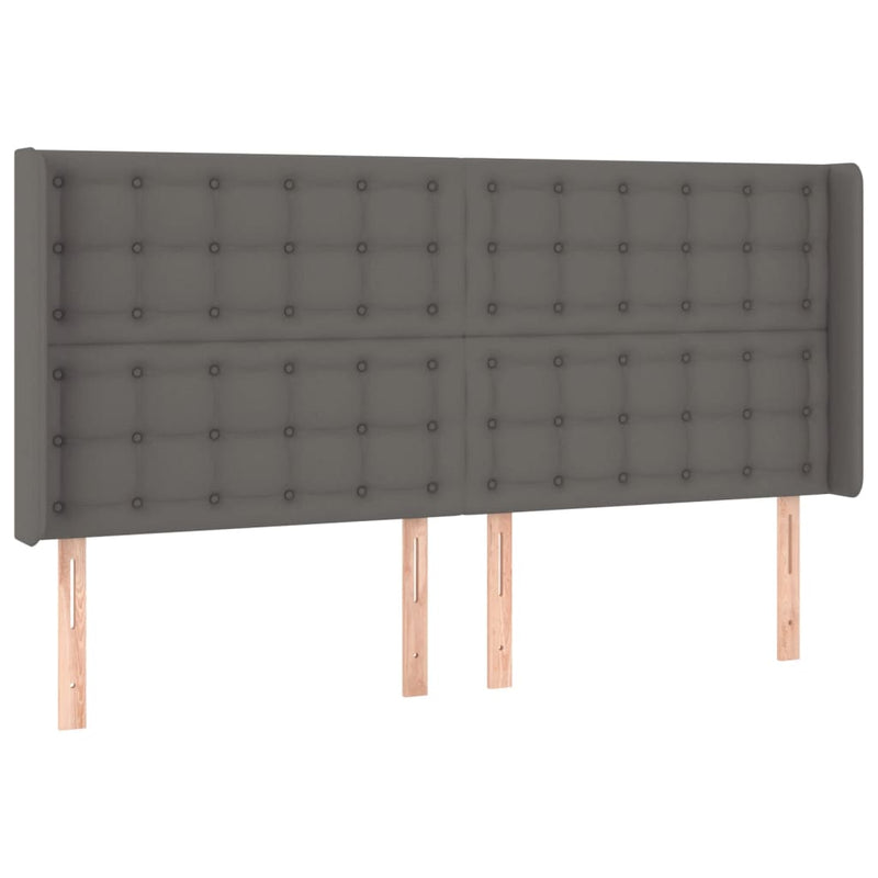 vidaXL szürke műbőr LED-es fejtámla 203x16x118/128 cm