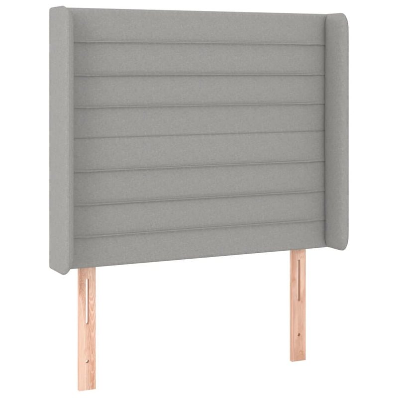 vidaXL világosszürke szövet LED-es fejtámla 83x16x118/128 cm