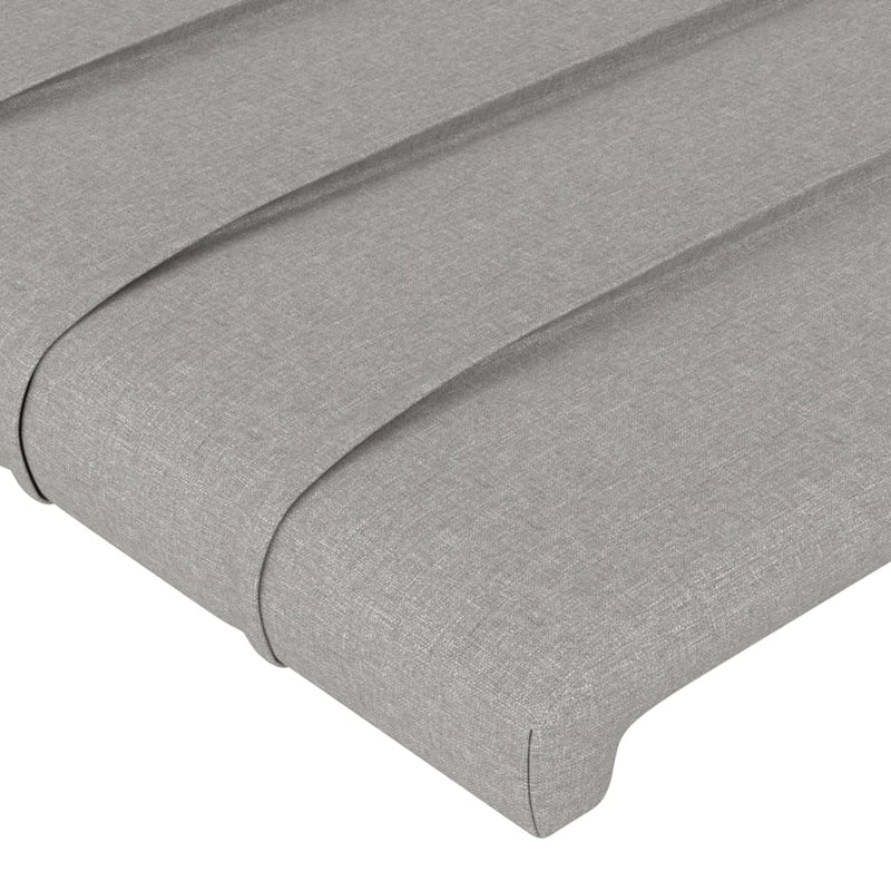 vidaXL világosszürke szövet LED-es fejtámla 83x16x118/128 cm