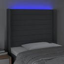 vidaXL sötétszürke szövet LED-es fejtámla 83x16x118/128 cm