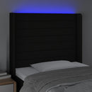 vidaXL fekete szövet LED-es fejtámla 83x16x118/128 cm