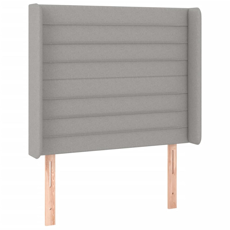 vidaXL világosszürke szövet LED-es fejtámla 93x16x118/128 cm