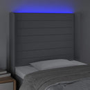 vidaXL világosszürke szövet LED-es fejtámla 93x16x118/128 cm