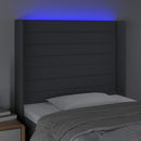 vidaXL sötétszürke szövet LED-es fejtámla 93x16x118/128 cm