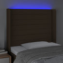 vidaXL sötétbarna szövet LED-es fejtámla 103x16x118/128 cm
