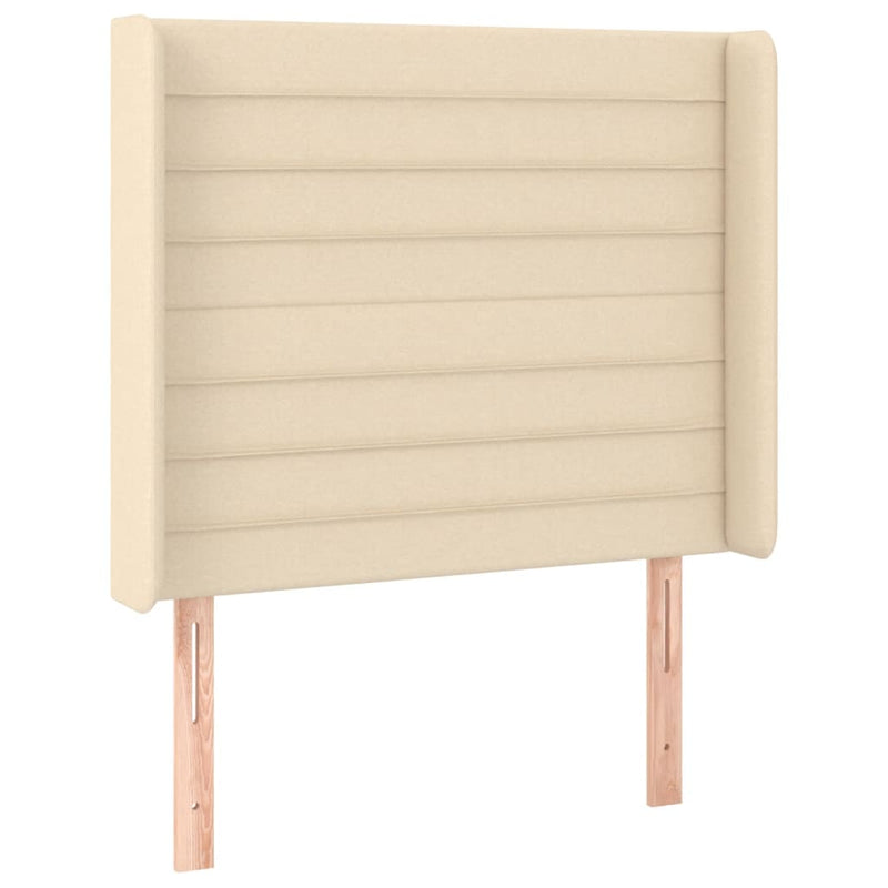 vidaXL krémszínű szövet LED-es fejtámla 103x16x118/128 cm
