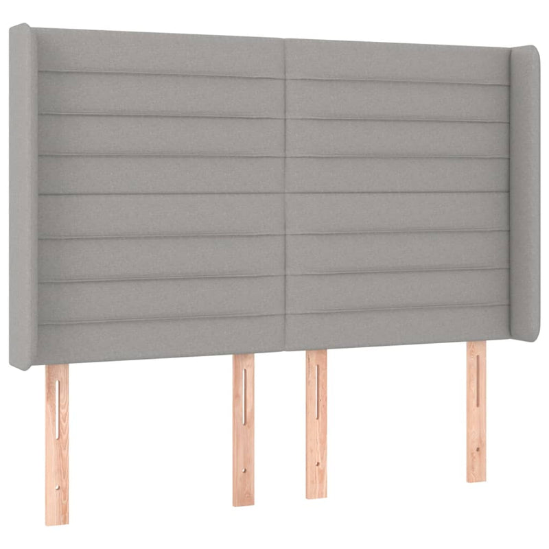 vidaXL világosszürke szövet LED-es fejtámla 147x16x118/128 cm
