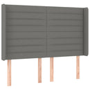 vidaXL sötétszürke szövet LED-es fejtámla 147x16x118/128 cm