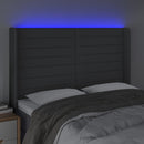 vidaXL sötétszürke szövet LED-es fejtámla 147x16x118/128 cm