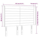 vidaXL sötétszürke szövet LED-es fejtámla 147x16x118/128 cm