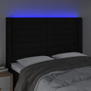 vidaXL fekete szövet LED-es fejtámla 147x16x118/128 cm