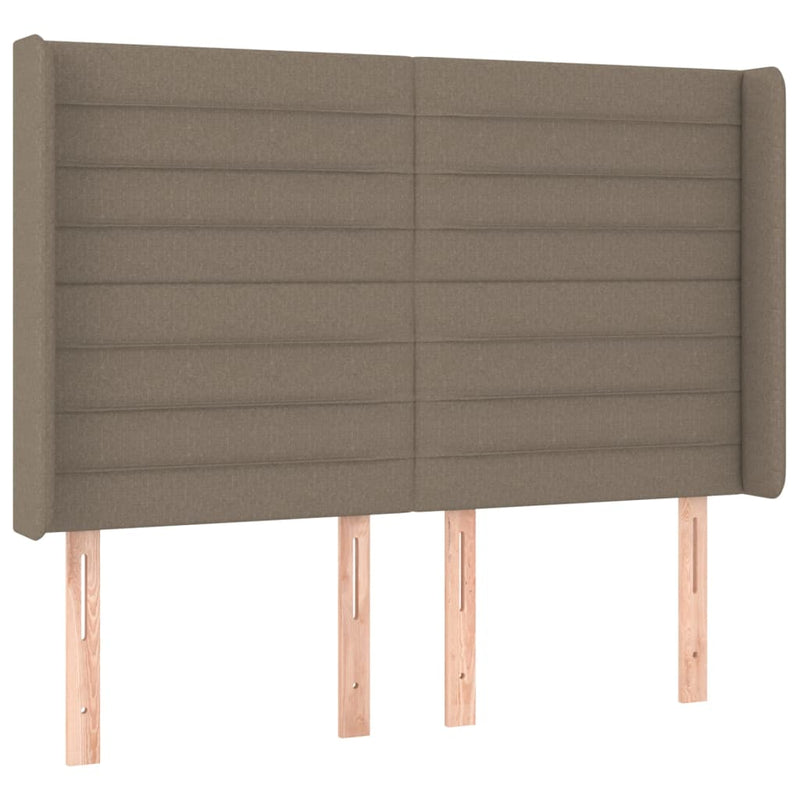 vidaXL tópszínű szövet LED-es fejtámla 147x16x118/128 cm