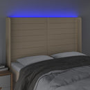 vidaXL krémszínű szövet LED-es fejtámla 147x16x118/128 cm