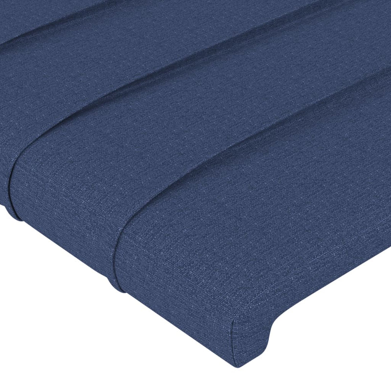 vidaXL kék szövet LED-es fejtámla 147x16x118/128 cm