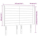 vidaXL kék szövet LED-es fejtámla 147x16x118/128 cm