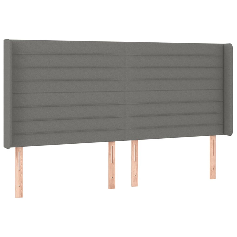 vidaXL sötétszürke szövet LED-es fejtámla 163x16x118/128 cm