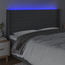 vidaXL sötétszürke szövet LED-es fejtámla 163x16x118/128 cm
