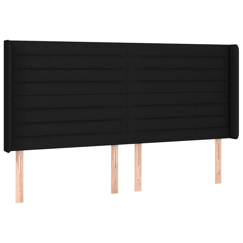 vidaXL fekete szövet LED-es fejtámla 163x16x118/128 cm