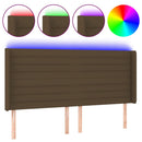 vidaXL sötétbarna szövet LED-es fejtámla 163x16x118/128 cm