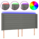 vidaXL sötétszürke szövet LED-es fejtámla 183x16x118/128 cm
