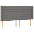 vidaXL sötétszürke szövet LED-es fejtámla 183x16x118/128 cm