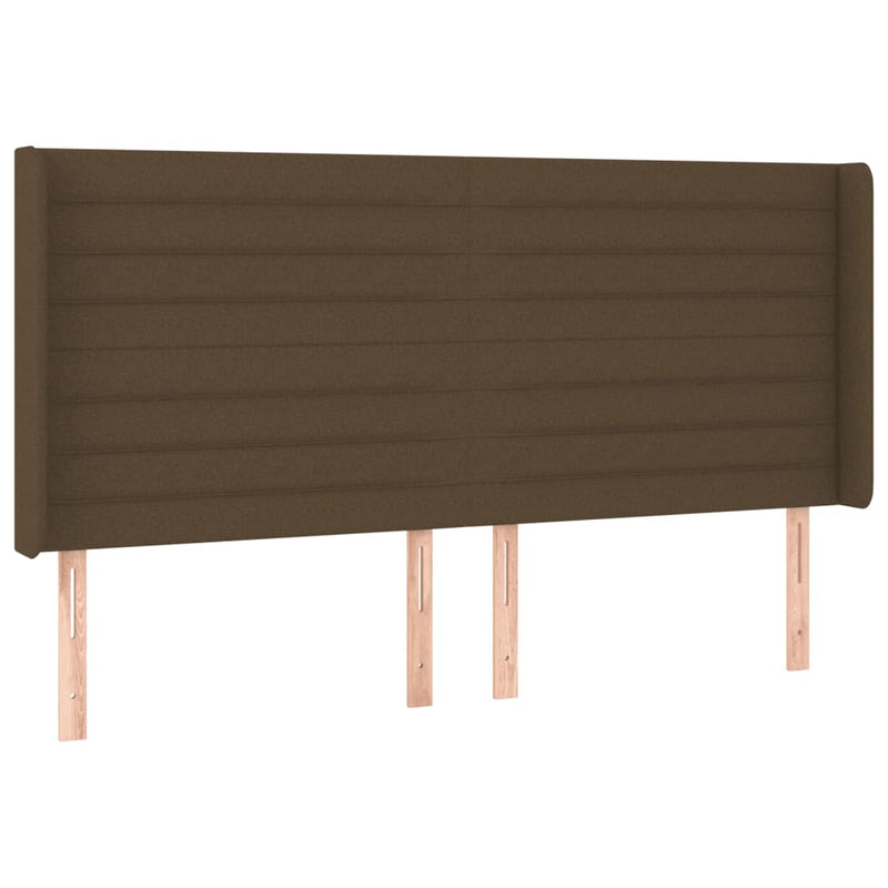 vidaXL sötétbarna szövet LED-es fejtámla 183x16x118/128 cm
