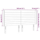 vidaXL sötétbarna szövet LED-es fejtámla 183x16x118/128 cm