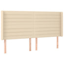 vidaXL krémszínű szövet LED-es fejtámla 183x16x118/128 cm