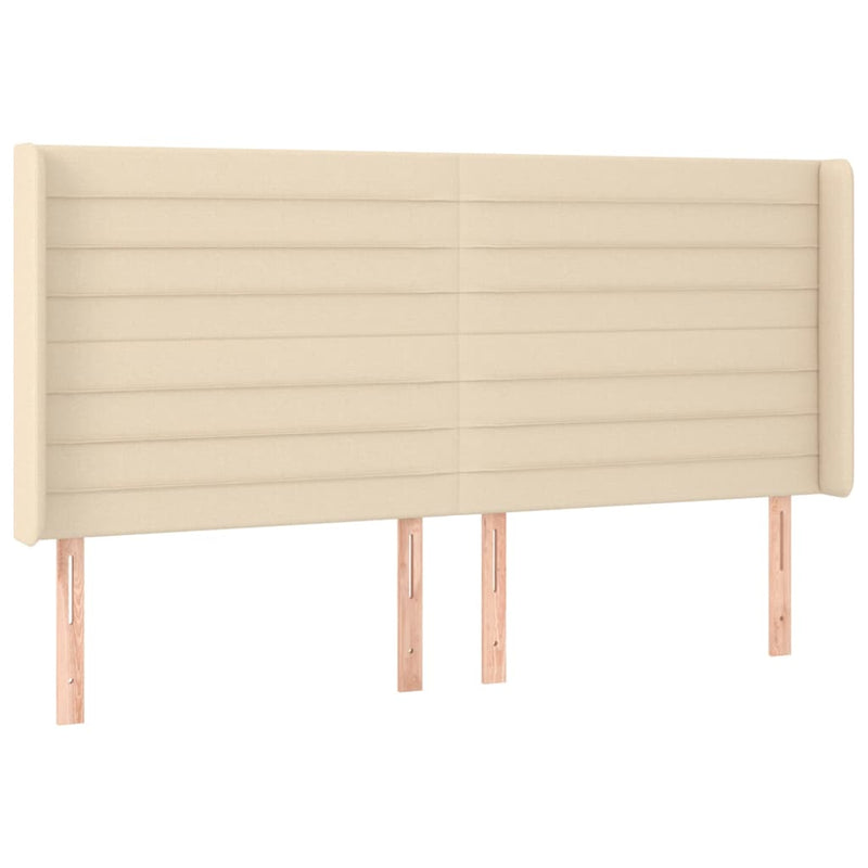 vidaXL krémszínű szövet LED-es fejtámla 183x16x118/128 cm
