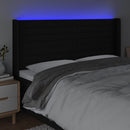 vidaXL fekete szövet LED-es fejtámla 203x16x118/128 cm