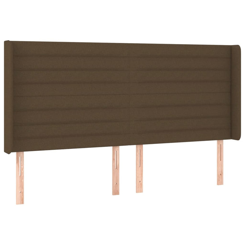 vidaXL sötétbarna szövet LED-es fejtámla 203x16x118/128 cm